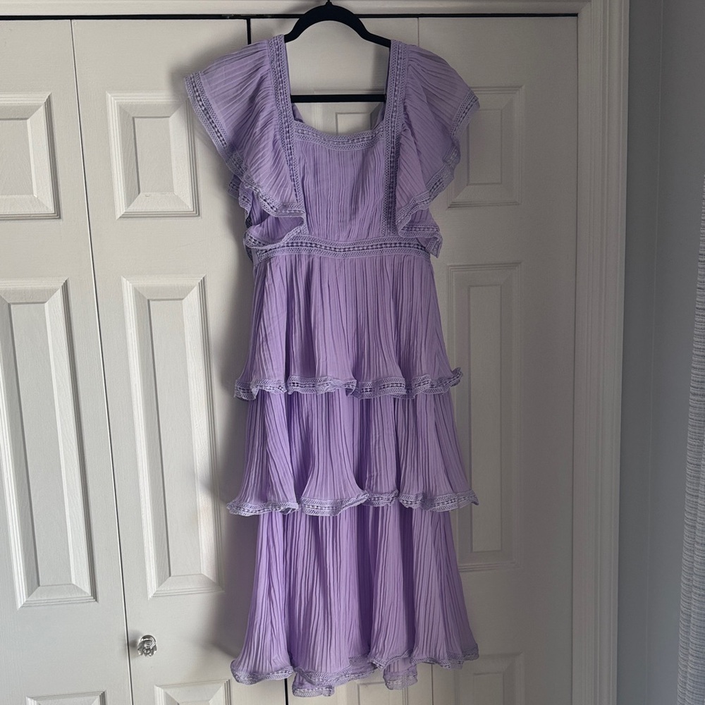 Lavender Ruffled Tiered Dress